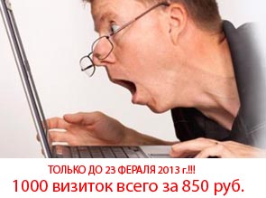 1000 визиток за 850 рублей