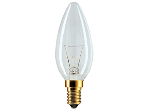 Лампа накаливания свеча прозрачная 60W E14 CL 230V