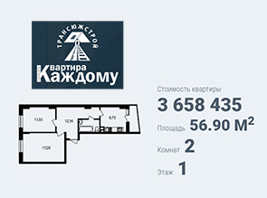 Двухкомнатная квартира в жилом комплексе на Михайловском шоссе 33