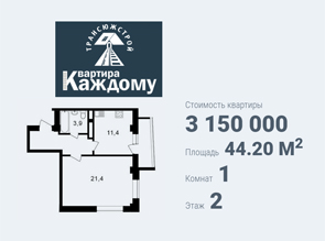 Однокомнатная квартира в жилом комплексе на Садовой, 6 – по доступной цене