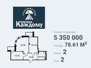Двухкомнатная квартира в жилом комплексе "ПАРИЖ" по доступным ценам в Белгороде