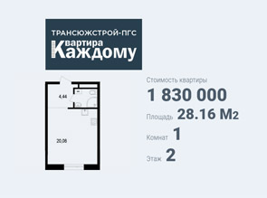Однокомнатная квартира в жилом комплексе на Н. Островского 18а по доступным ценам в Белгороде