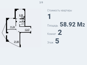 Двухкомнатная квартира в центре Белгорода по доступной цене