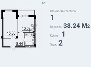 Однокомнатная квартира в центре Белгорода