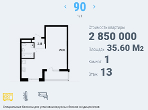 Однокомнатная квартира в ЖК ЦЕНТР ПАРК-2 по доступной цене